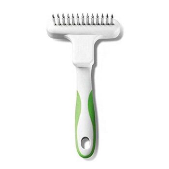 White Single-Row Rotating Pet Comb