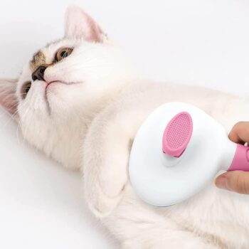Pink Self-Cleaning Brush for Cats and Dogs