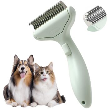 Green Double-Coat Pet Grooming Set