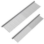 2-Pack Stainless Steel Pet Comb with Rounded Tips